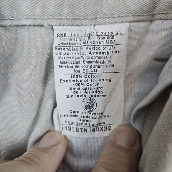 Carhartt‎ Men's Khaki Chinos Pants 40x32 (ACTUAL 39x30) 100% Cotton Slacks SPOT - Picture 7 of 15